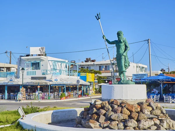 Mastichari Grèce Juillet 2018 Statue Neptune Dans Village Mastichari Île — Photo