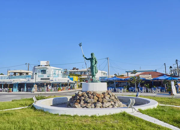 Mastichari Grèce Juillet 2018 Statue Neptune Dans Village Mastichari Île — Photo