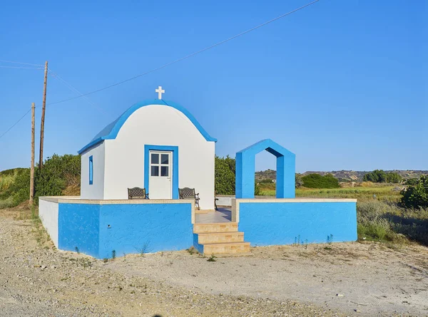 Piccolo Sacrario Cappella Ortodosso Greco Ciglio Della Strada Isola Kos — Foto Stock