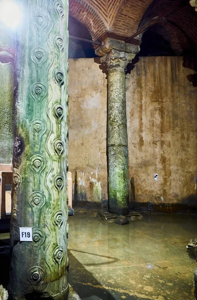 Hen Eye Column Subterranean Basilica Cistern Also Known Yerebatan Sarnici — Stock Photo, Image