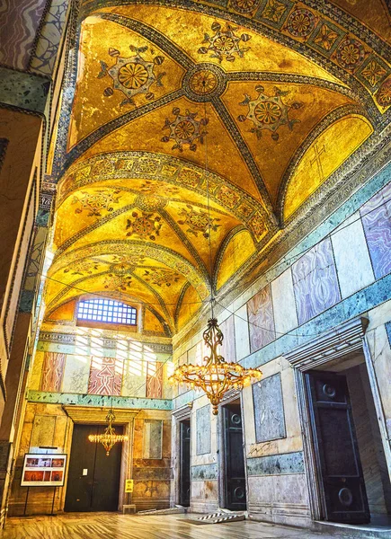 Estambul Turquía Julio 2018 Los Turistas Que Visitan Narthex Mezquita — Foto de Stock