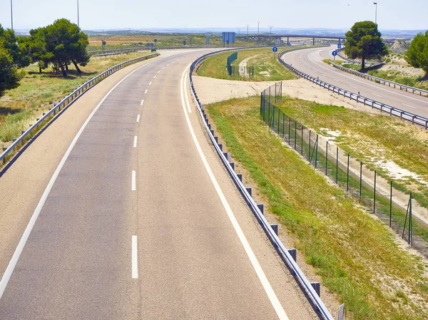 Autostrada Europea Senza Traffico Una Giornata Sole — Foto Stock