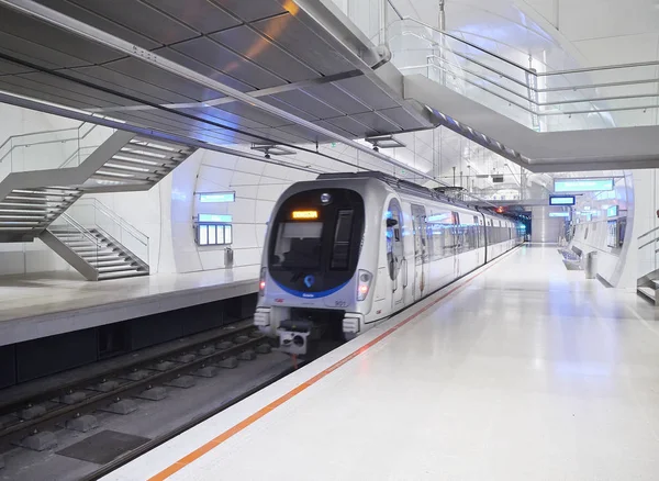 San Sebastián España Agosto 2018 Una Moderna Estación Metro Euskotren — Foto de Stock