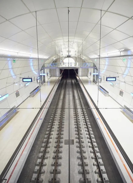 San Sebastián España Agosto 2018 Una Moderna Estación Metro Euskotren — Foto de Stock