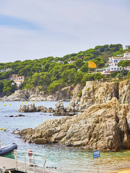 Calella Palafrugell Spain September 2018 Tourists Visiting Punta Dels Burricaires — Stock Photo, Image