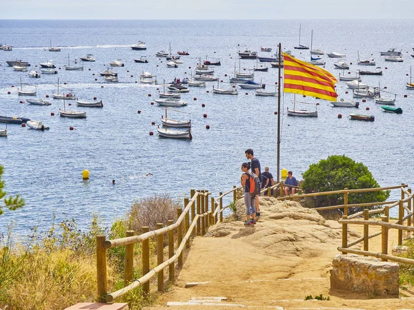 Calella Palafrugell Espanha Setembro 2018 Turistas Que Visitam Punta Dels — Fotografia de Stock
