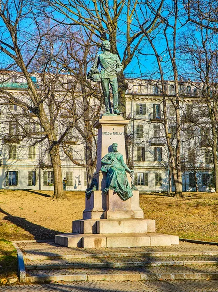 Monumento Carlo Nicolis Robilant Giardino Cavour Torino Piemonte Italia — Foto Stock