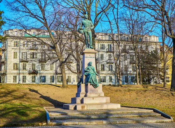 Monument Carlo Nicolis Robilant Jardin Cavour Turin Piémont Italie — Photo