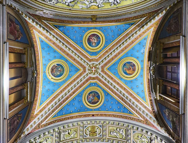 意大利都灵 2019年1月1日 圣卡洛博罗梅奥教堂的天花板细节 皮埃蒙特 意大利 — 图库照片