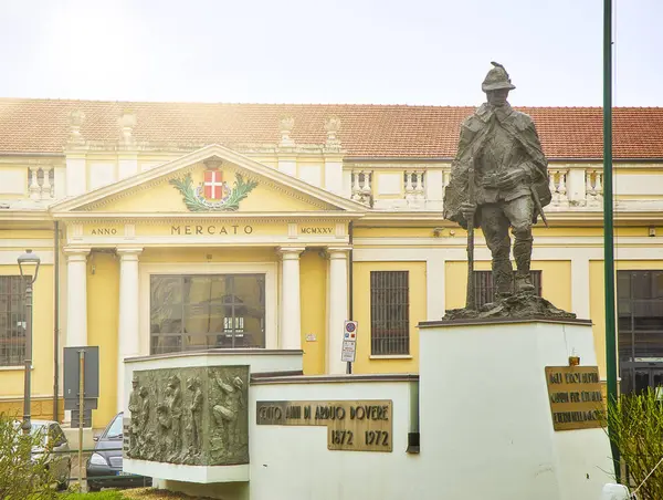 Asti Itália Janeiro 2019 Fachada Principal Mercado Mercato Coperto Com — Fotografia de Stock