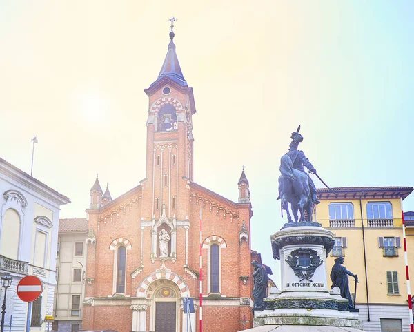 Asti Italia Enero 2019 Santuario San Giuseppe Con Monumento Umberto — Foto de Stock