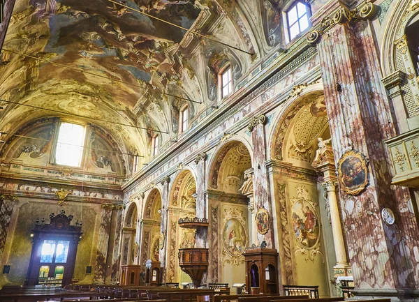 Bergamo Italy January 2019 Nave Chiesa Saints Bartolomeo Stefano Dominican — Stock Photo, Image