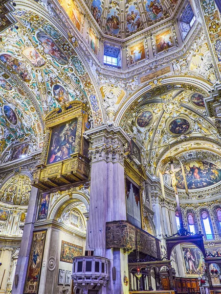 Bergamo Italy January 2019 Transept Wing Chancel Basilica Santa Maria — Stock Photo, Image