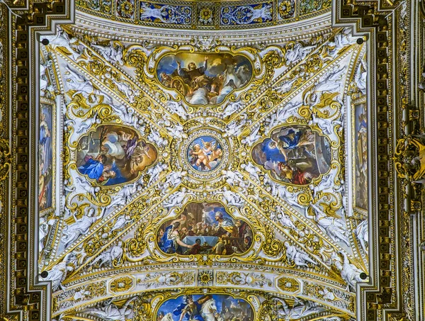 Bergame Italie Janvier 2019 Détail Plafond Nef Basilique Santa Maria — Photo