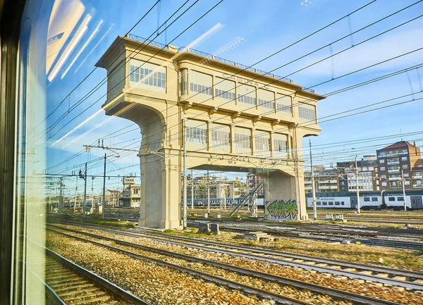 Milán Italia Diciembre 2018 Catenarias Ferroviarias Estación Tren Milano Centrale — Foto de Stock