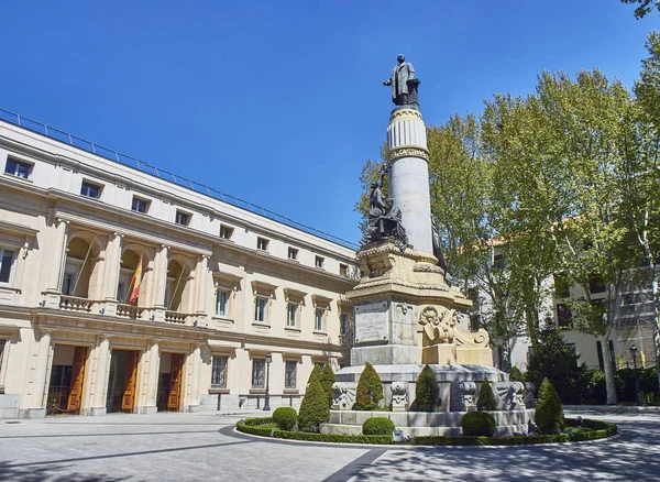 Hauptfassade des spanischen Senats. Madrid, Spanien. Stockbild