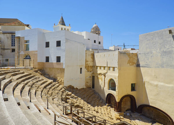 The Roman Theatre of Cadiz. Andalusia, Spain.