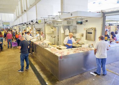 Cadiz şehir pazarı, Mercado Central de Abastos. Cadiz, Andalu