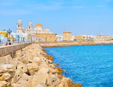 Campo del Sur Gezinti ve Cadiz Katedrali. Endülüs, İspanya.