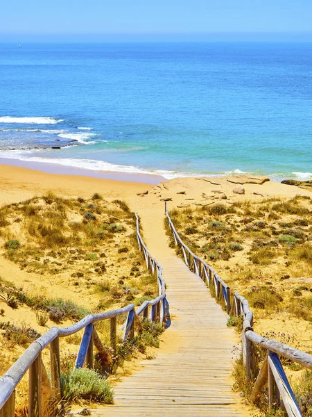 Strand van het Natuur Park Cabo de Trafalgar Cape. Barbate, Spanje. — Stockfoto