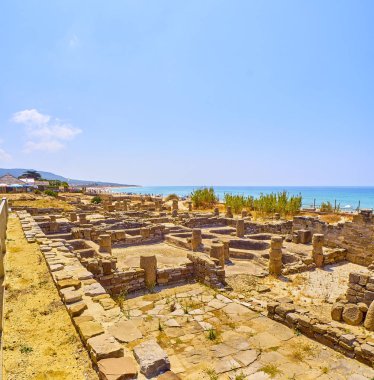 Baelo Claudia Arkeoloji Künyesi. Tarifa, Cadiz, Endülüs, İspanya.