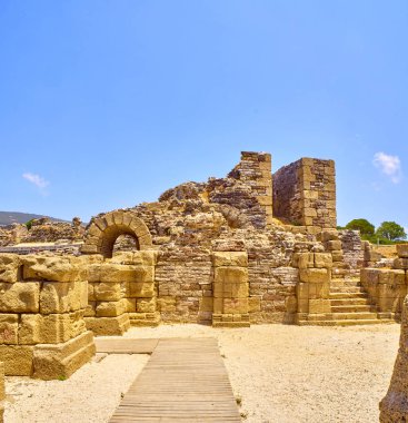 Baelo Claudia Arkeoloji Künyesi. Tarifa, Cadiz, Endülüs, İspanya.