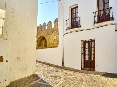 Vejer de la Frontera şehir merkezinde. Cadiz province, Endülüs, İspanya.