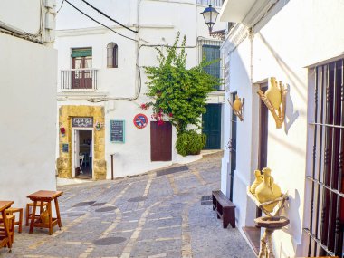 Vejer de la Frontera şehir merkezinde. Cadiz province, Endülüs, İspanya.