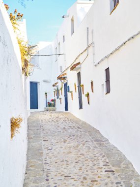 Vejer de la Frontera şehir merkezinde. Cadiz province, Endülüs, İspanya.