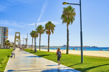 Seafront Promenade of Sant Antoni de Calonge. Girona, Spain. clipart