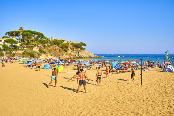 Pláž La Fosca. Palamos, Girona, Katalánsko, Španělsko. — Stock fotografie