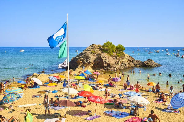 Pláž La Fosca. Palamos, Girona, Katalánsko, Španělsko. — Stock fotografie