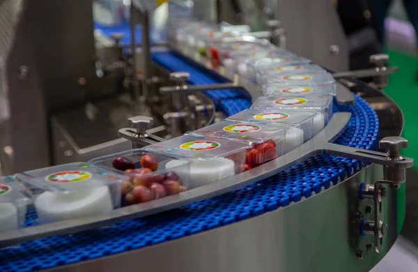 Ambalaj gıda üretim hattında plastik kutu