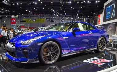Bangkok, Tayland - 22 Ağustos 2018: Nissan Gtr modeli büyük Motor Satılık 2018 yılında sunulan 2019