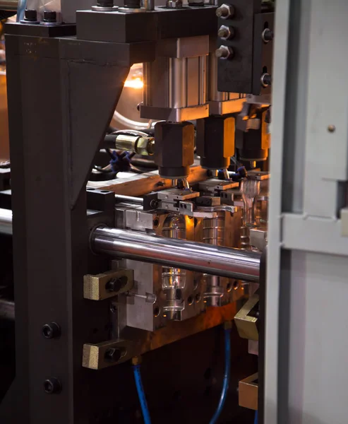 Proceso Calentamiento Para Máquina Soplado Botellas Plástico — Foto de Stock