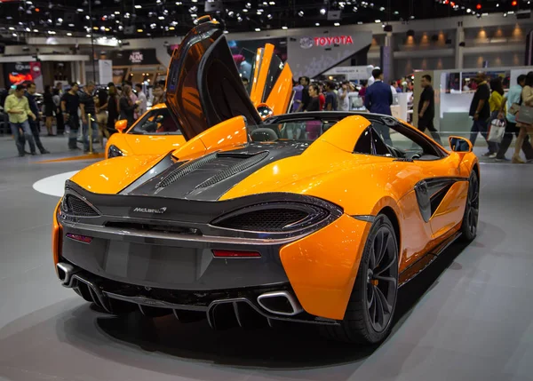 Nonthaburi Tailândia Dezembro 2018 Visão Traseira Cupê Mclaren 570S Apresentado — Fotografia de Stock