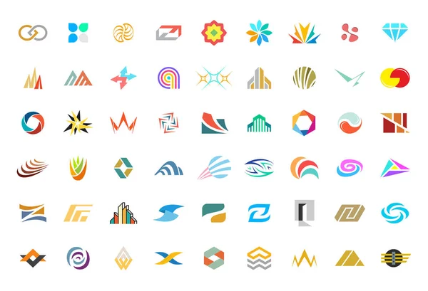 Sammlung Abstrakter Logos Isoliert Auf Weißem Hintergrund — Stockvektor