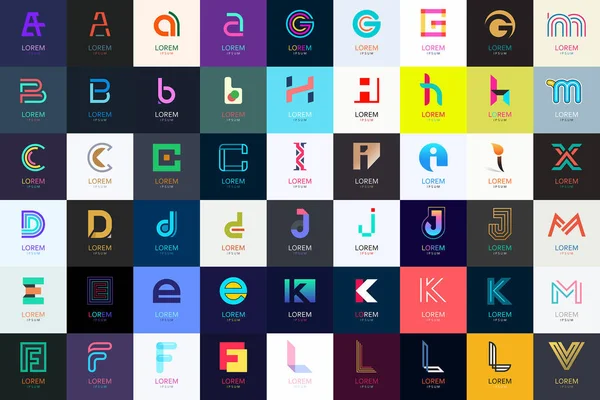Sammlung Abstrakter Logos Mit Buchstaben Geometrisch Abstrakte Logos — Stockvektor