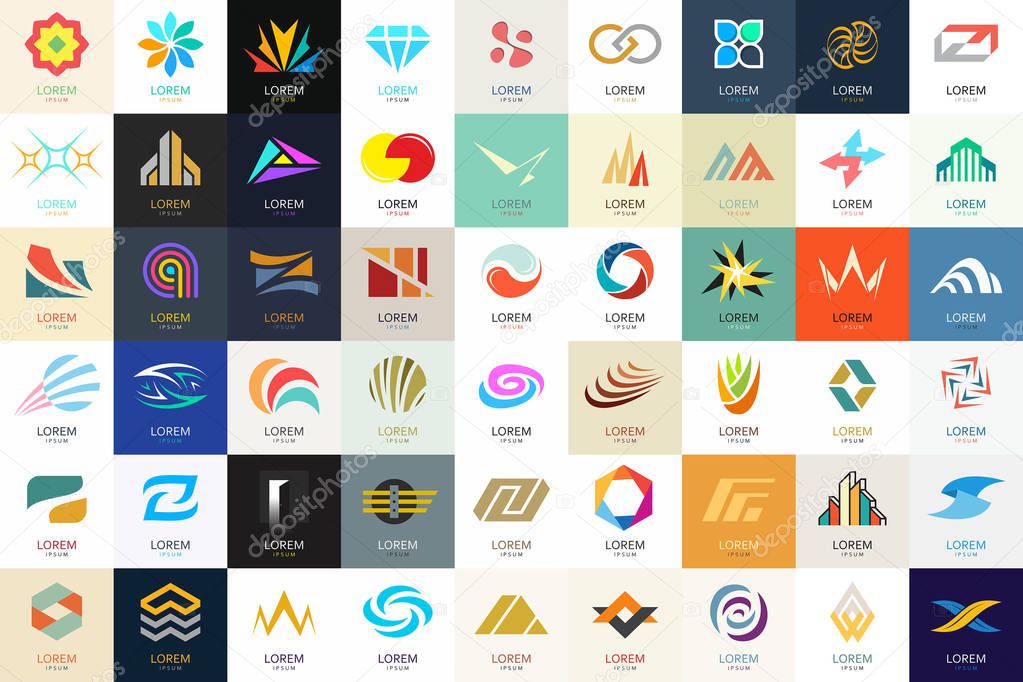 Abstract logos collection. Geometrical abstract logos