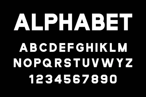 Wit Van Lettertype Het Alfabet Geïsoleerd Zwarte Achtergrond — Stockvector