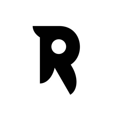 Harf R logosunu görmeniz gerekir. Simgesi tasarım. Şablon öğeleri - vektör işareti