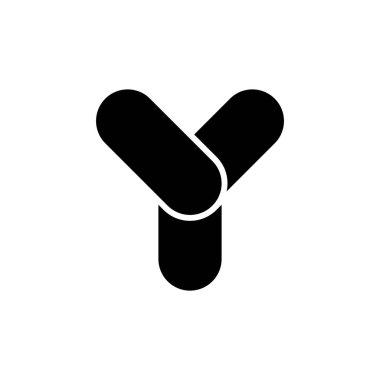 Y harfi logosunu görmeniz gerekir. Simgesi tasarım. Şablon öğeleri - vektör işareti