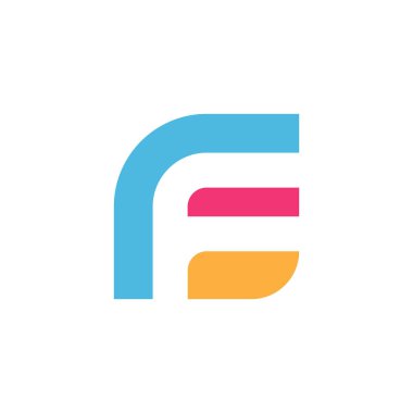 F harfi logosunu görmeniz gerekir. Simgesi tasarım. Şablon öğeleri - vektör işareti