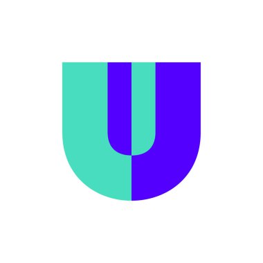 U harfi logosu. Simge tasarımı. Şablon ögeleri - vektör işareti