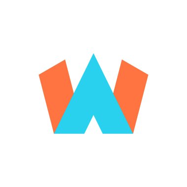 Harf W logo. Simgesi tasarım. Şablon öğeleri - vektör işareti