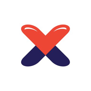 Mektup X logosu. Simgesi tasarım. Şablon öğeleri - vektör işareti