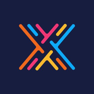 Mektup X logosu. Simgesi tasarım. Şablon öğeleri - vektör işareti