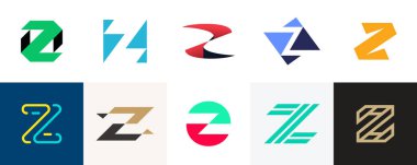 Mektup Z logosu ayarlayın. Simgesi tasarım. Şablon öğeleri - vektör işareti topluluğu