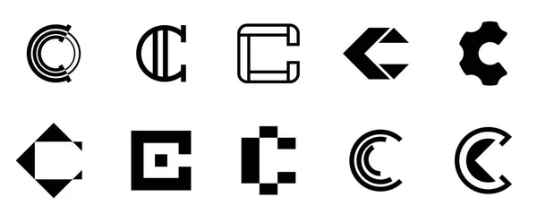 Conjunto Letra Logo Diseño Iconos Elementos Plantilla Colección Signo Vectorial — Vector de stock