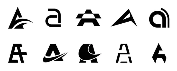 Zbiór List Logo Ikona Projekt Elementy Szablonu Zbiór Wektor Znak — Wektor stockowy